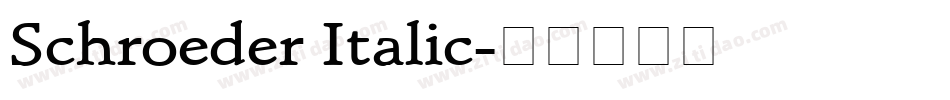 Schroeder Italic字体转换